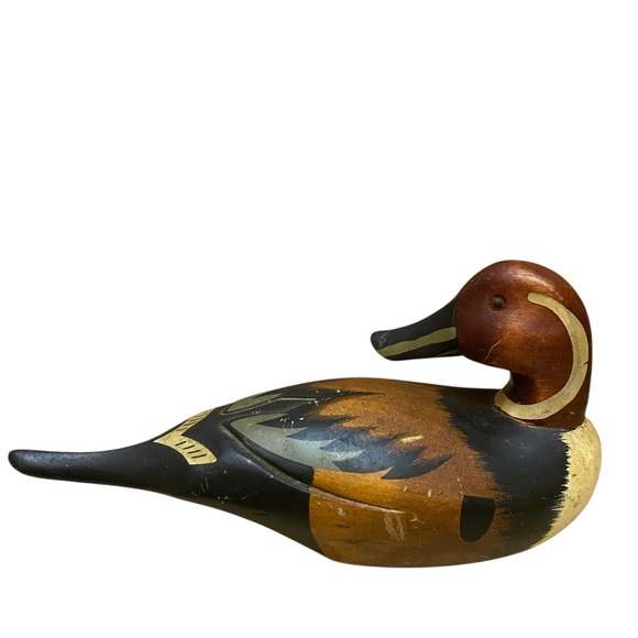 Vintage Hand Painted Pin Tail Wooden Duck Decoy Home Decor Cottage Hunting - Picture 5 of 9